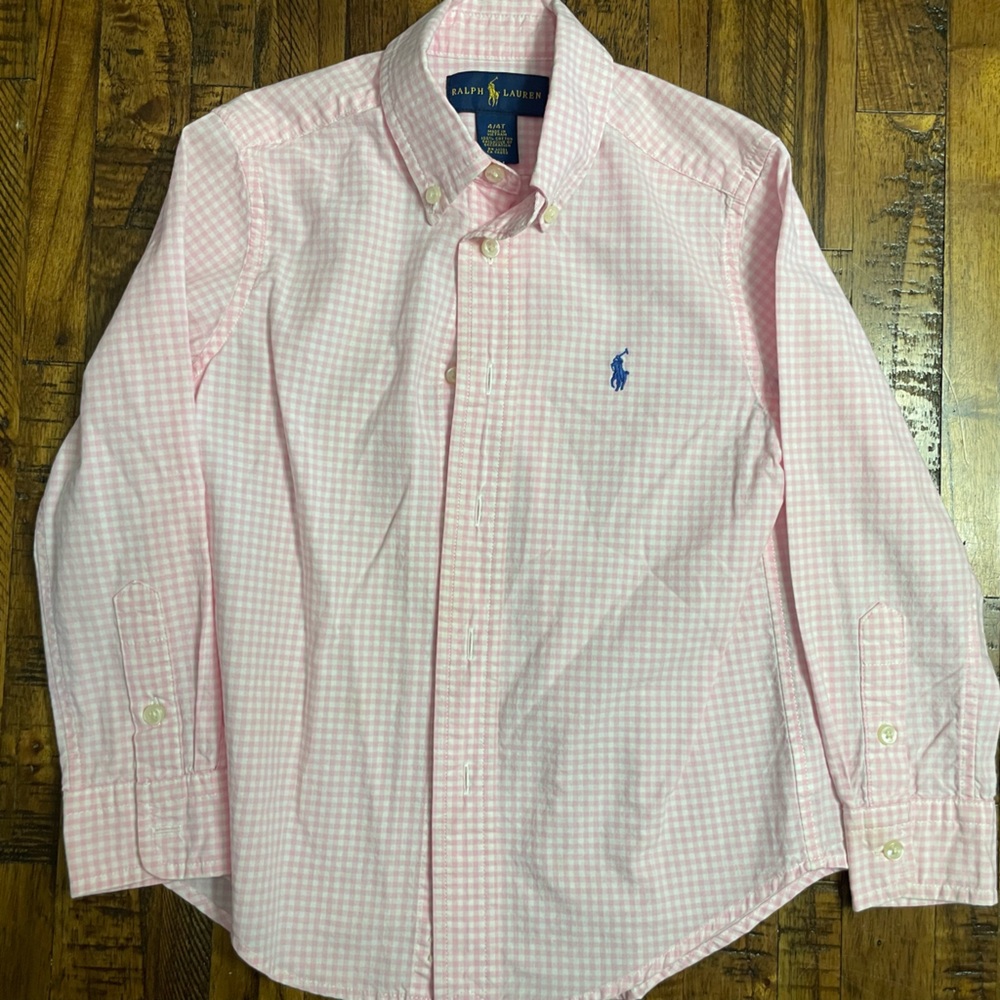 Ralph Lauren Kids Pink Gingham Button Down Shirt